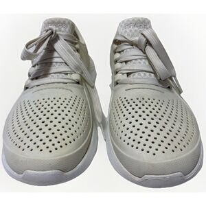 Crocs LiteRide Pacer sneakers Men's 9 Almost White Comfort LaceUp Preppy